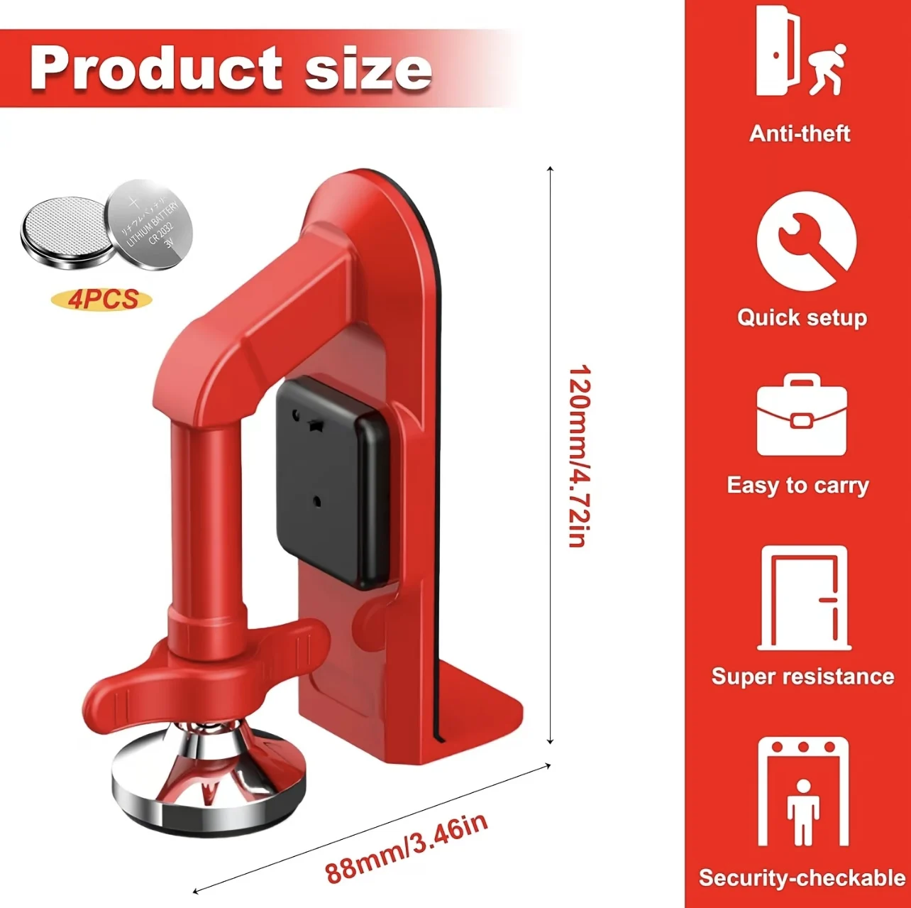 1pc Portable Alarm Door Stoppe - огляд і ціна Door Stop Alarm
