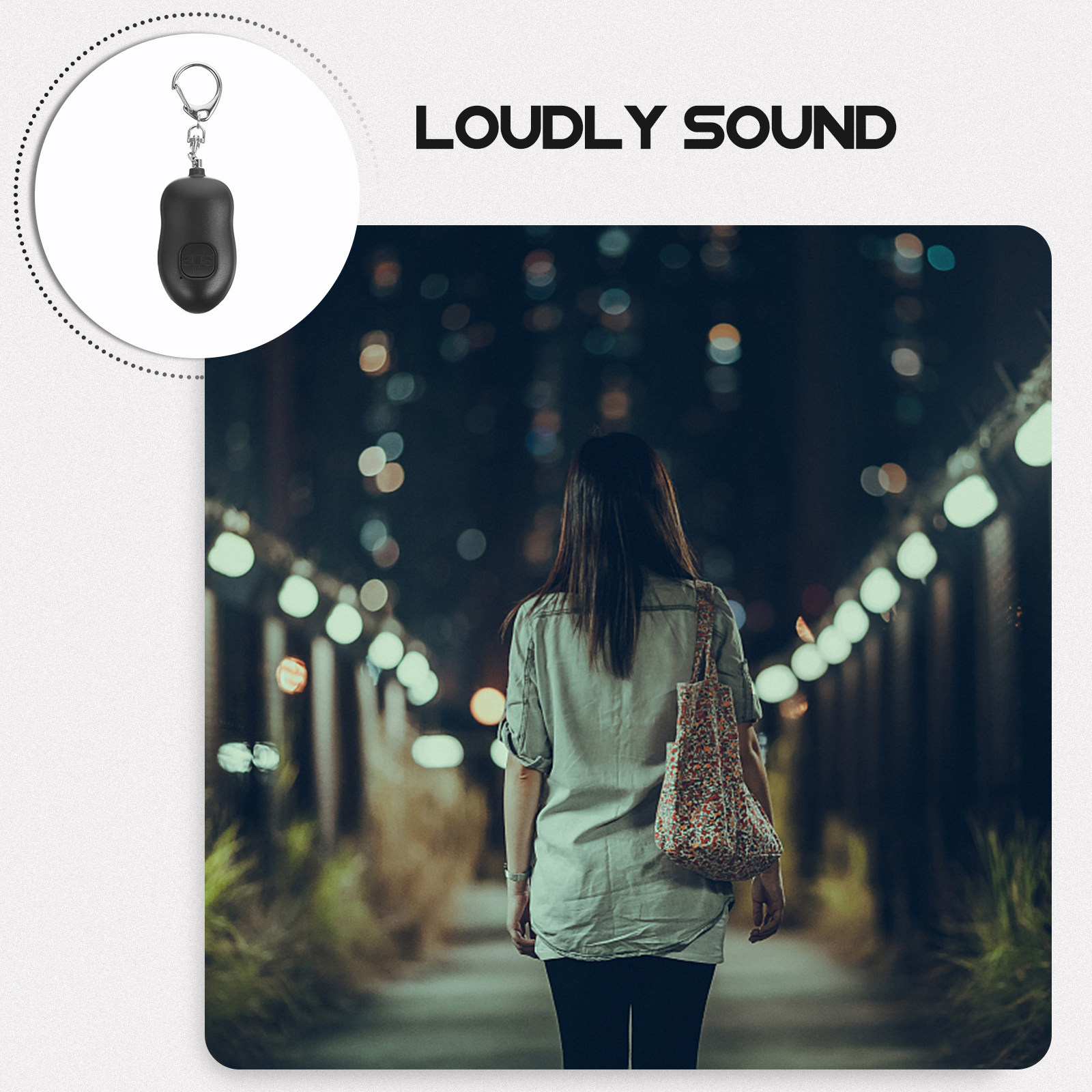 1Pcs Personal Safety Alarm 130 - огляд і ціна Personal Alarm Keychain