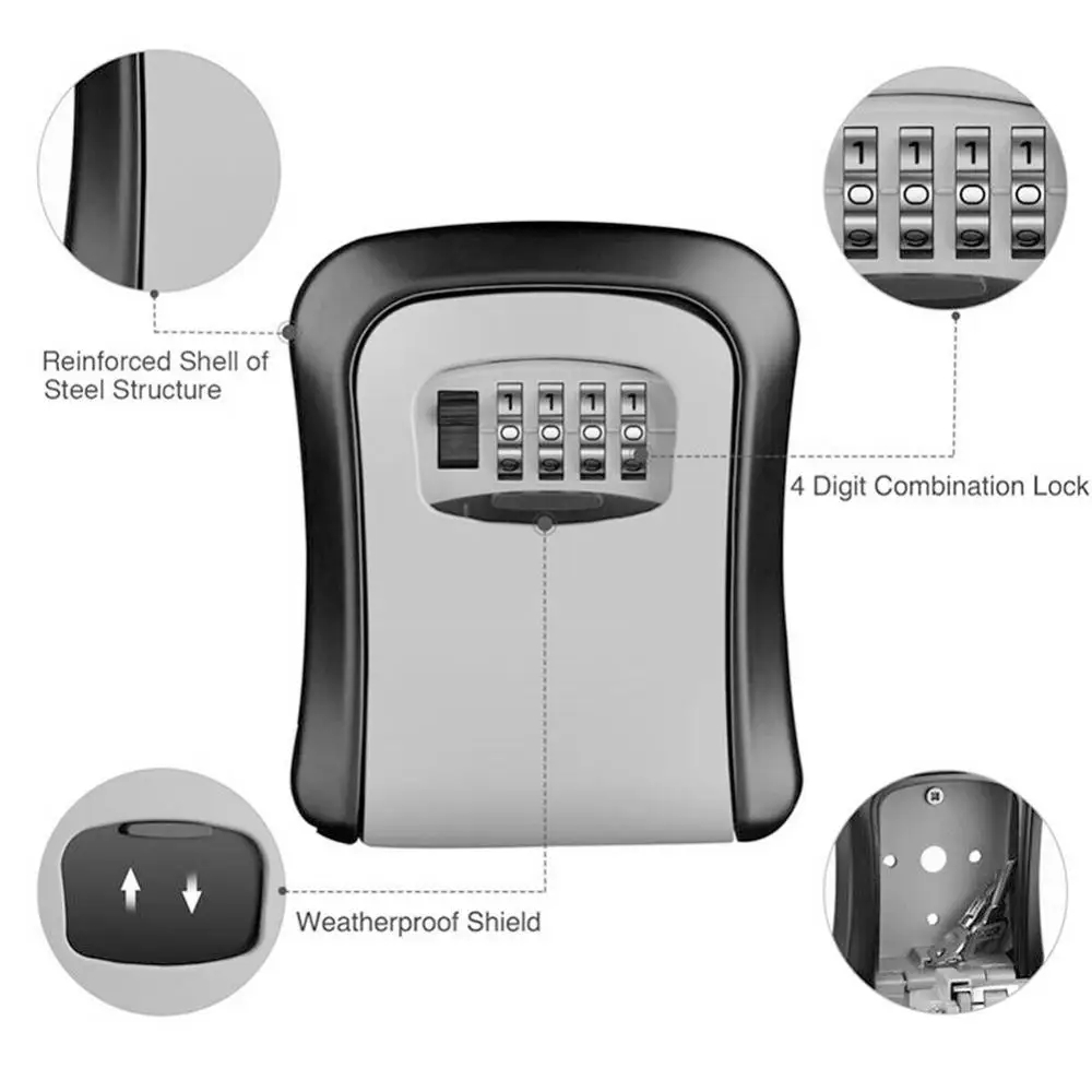 Wall Mount Key Lock Box 4 Digi - огляд і ціна Lockbox Key Secure